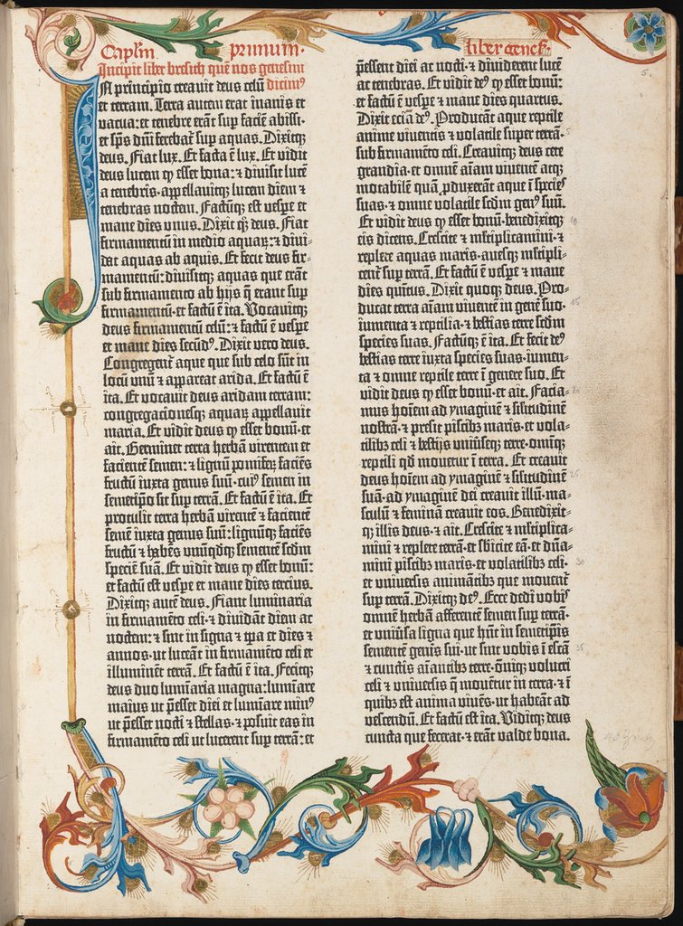 Página de la biblia de Gutenberg